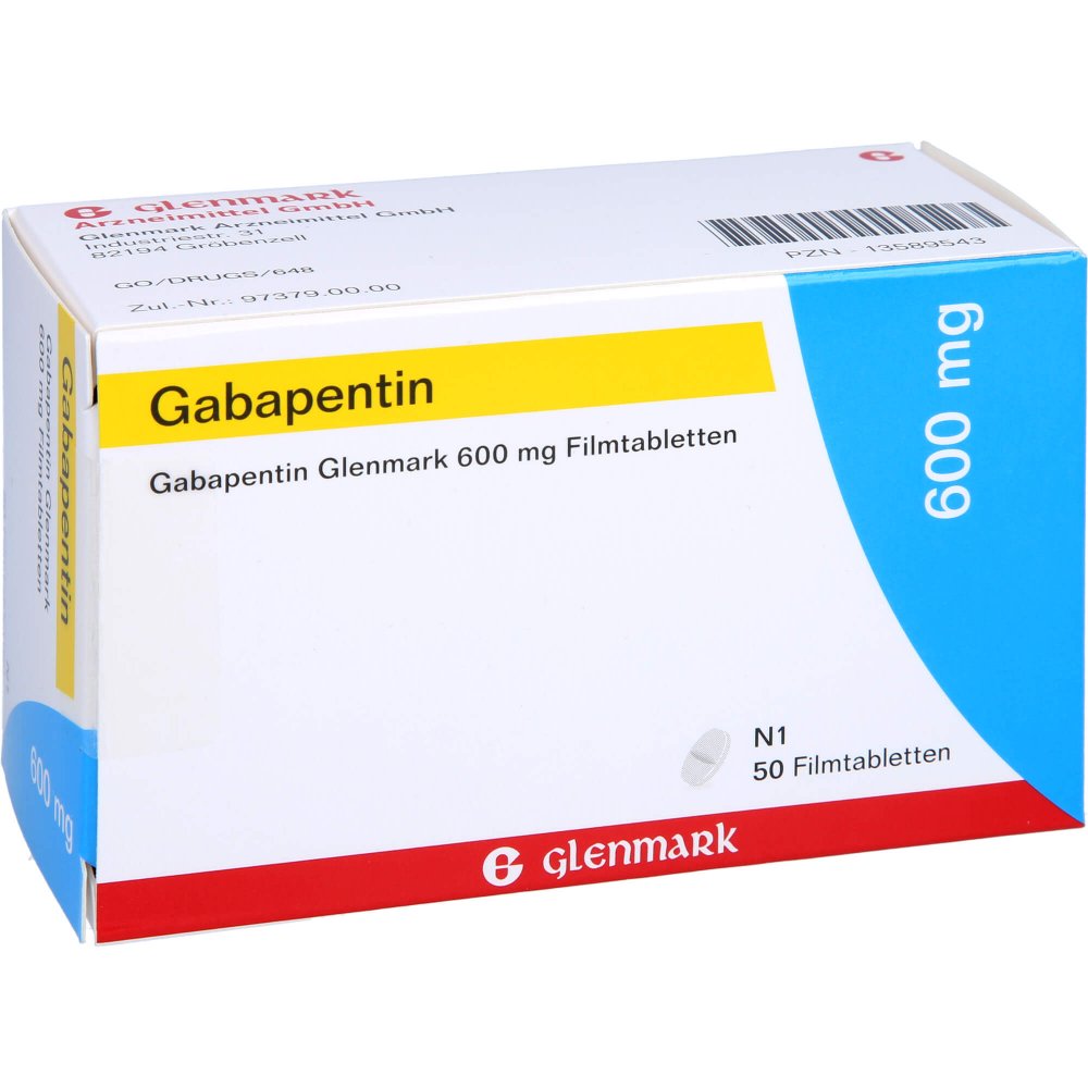 Das Produktfoto zeigt Gabapentin Glenmark 600 Mg Filmtabletten (50 stk) PZN 13589543