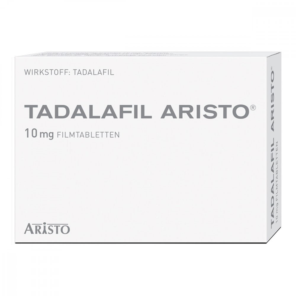 Das Produktfoto zeigt Tadalafil Aristo 10 Mg Filmtabletten (4 stk) PZN 13589980