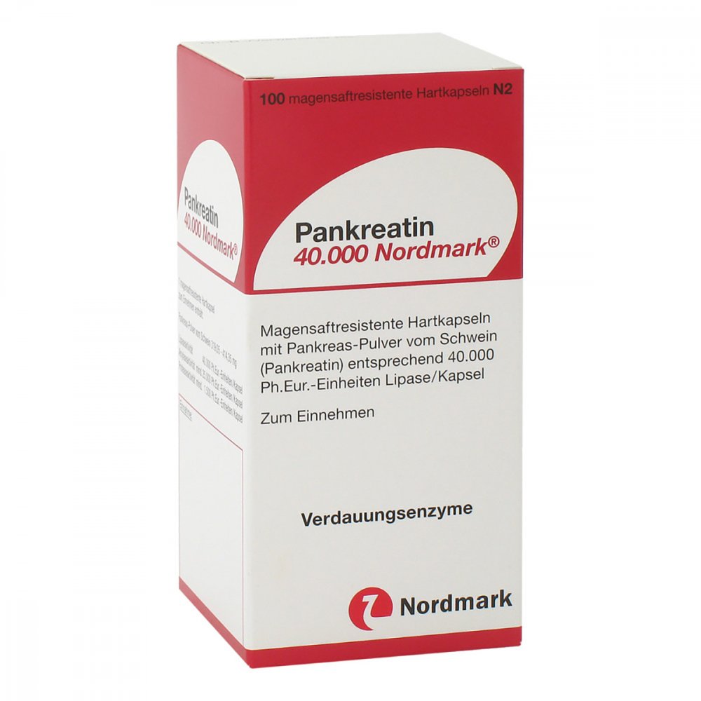 Das Produktfoto zeigt Pankreatin 40.000 Nordmark Magensaftres.Hartkaps. (100 stk) PZN 13649618