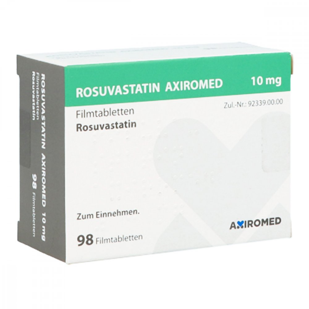 Rosuvastatin Axiromed 10 Mg Filmtabletten (98 stk)