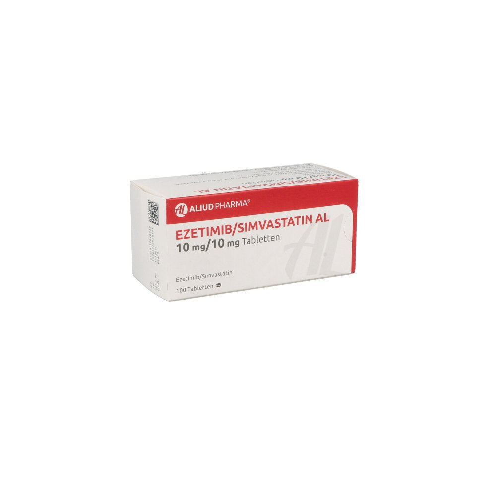 Das Produktfoto zeigt Ezetimib/Simvastatin Al 10 Mg/10 Mg Tabletten (100 stk) PZN 13744073
