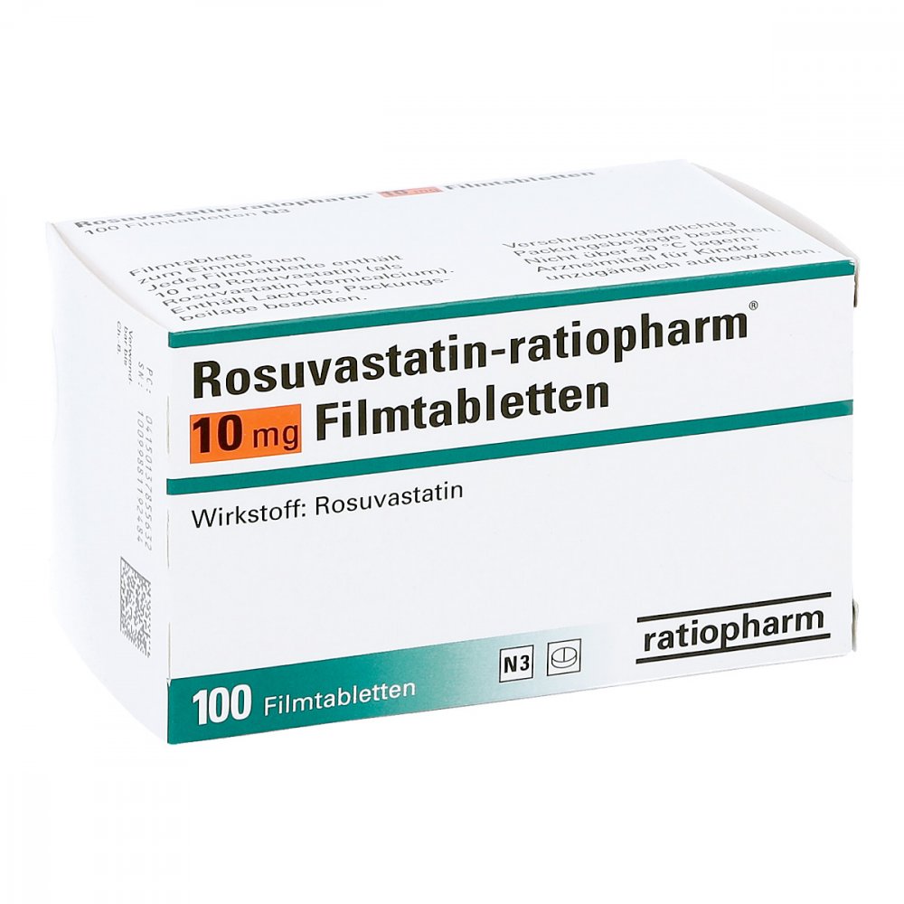 Rosuvastatin-Ratiopharm 10 Mg Filmtabletten (100 stk)