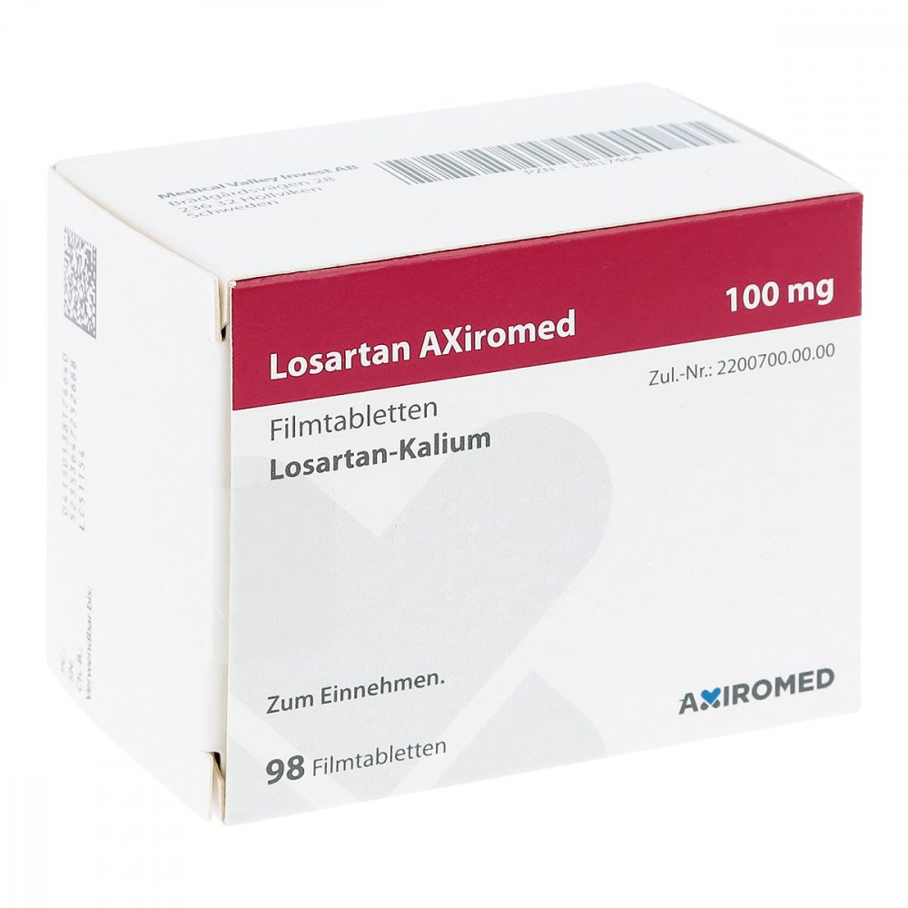 Losartan Axiromed 100 Mg Filmtabletten (98 stk)
