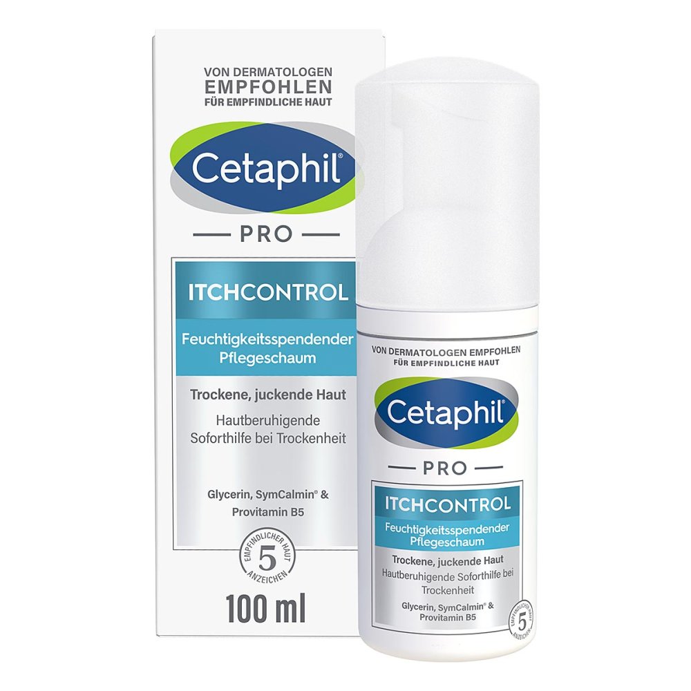 Das Produktfoto zeigt Cetaphil Pro Itch Control Pflegeschaum Körper (100 ml) PZN 13839388