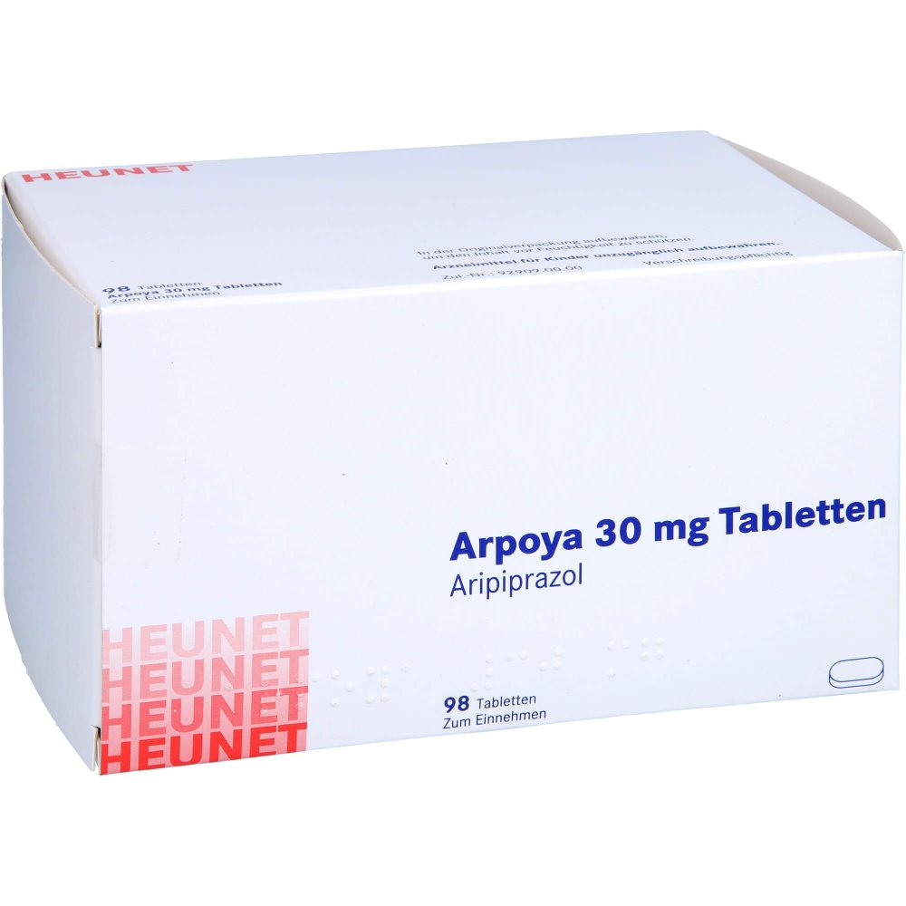 Das Produktfoto zeigt Arpoya 30 Mg Tabletten Heunet (98 stk) PZN 13877029