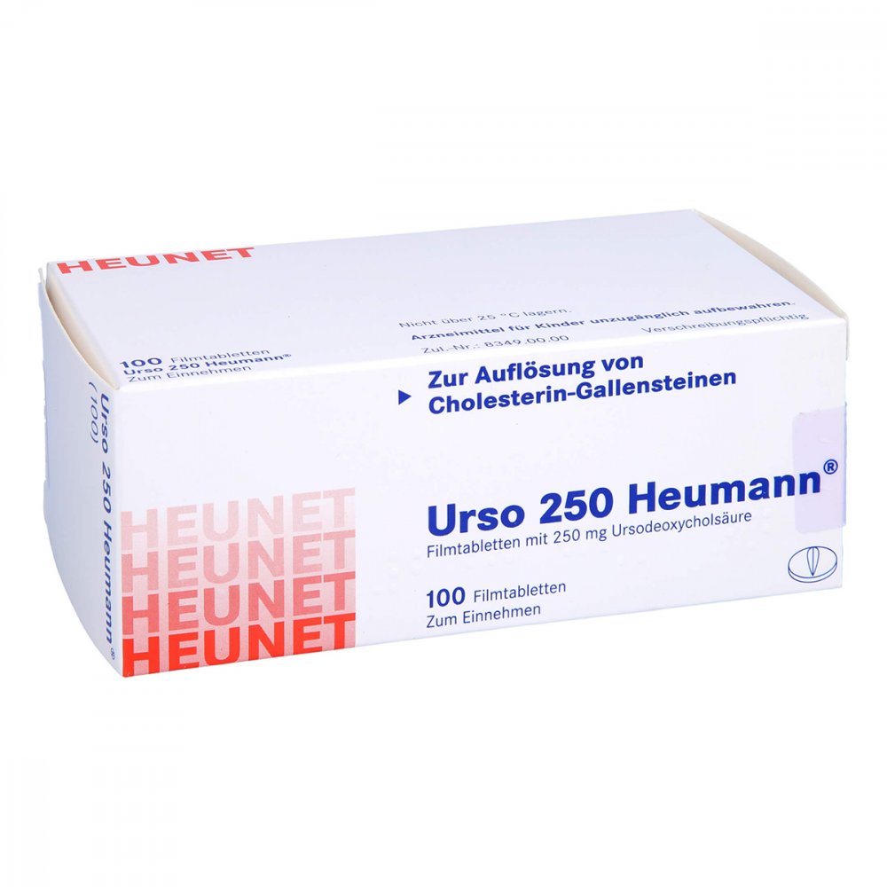 Das Produktfoto zeigt Urso 250 Heumann Filmtabletten Heunet (100 stk) PZN 13877265
