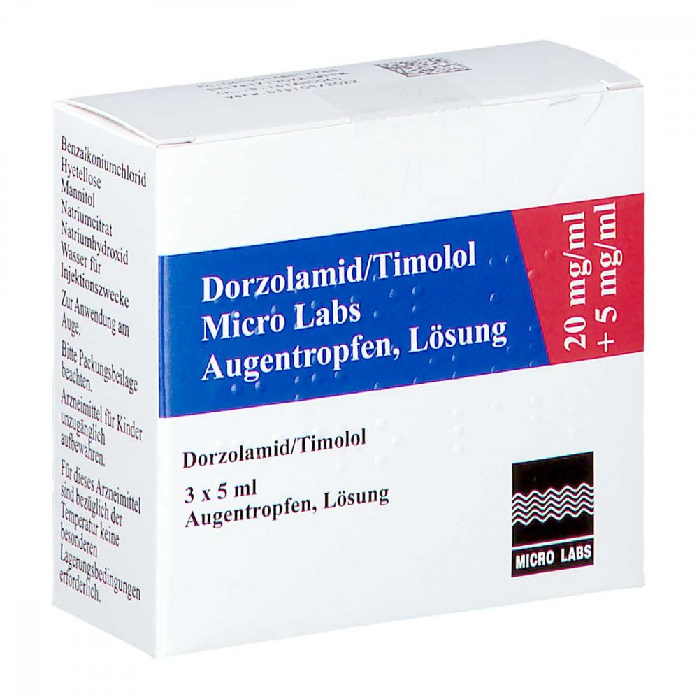 Dorzolamid/Timolol Micro Labs 20 Mg/Ml+5 Mg/Ml Atr (3X5 ml)