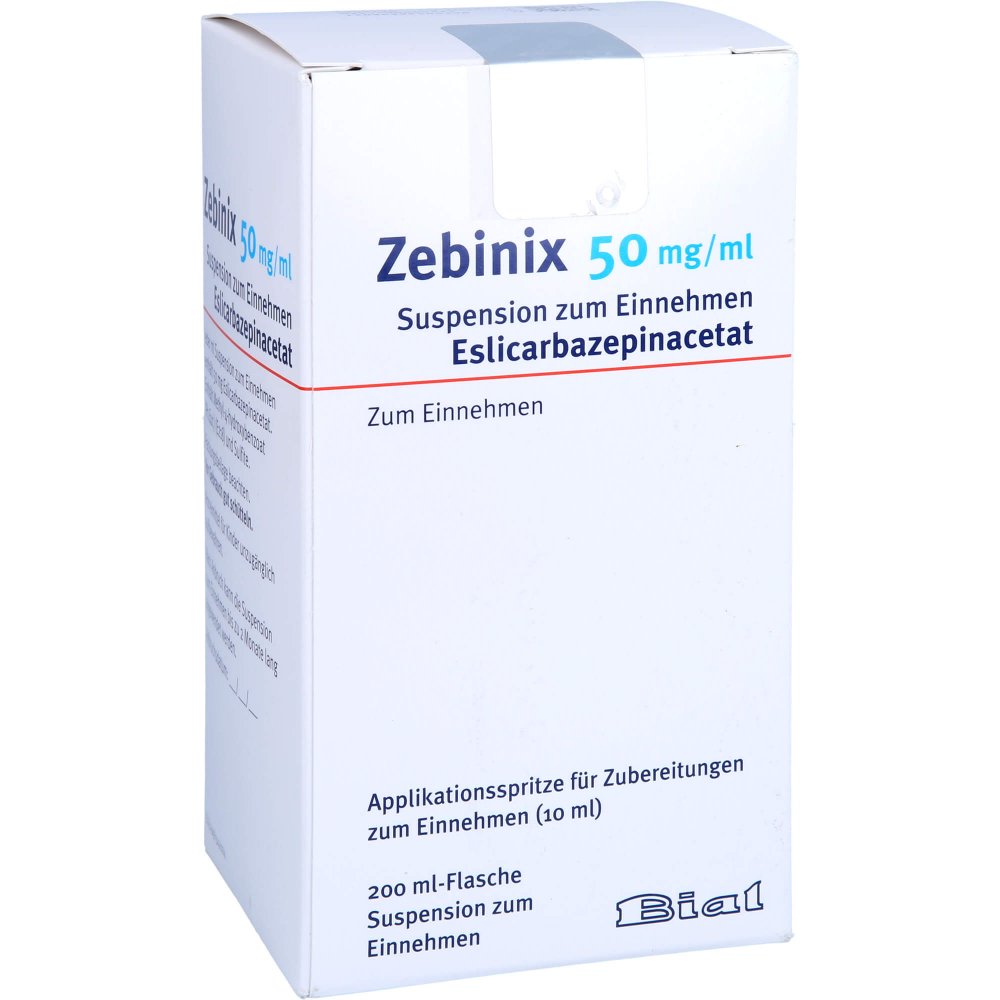 Das Produktfoto zeigt Zebinix 50 Mg/Ml Suspension Zum Einnehmen (200 ml) PZN 13889802