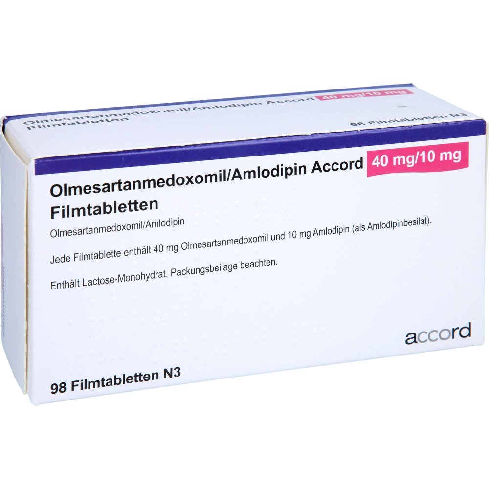 Olmesartanmedoxomil/Amlodipin Accord 40 Mg/10 Mg (98 stk)