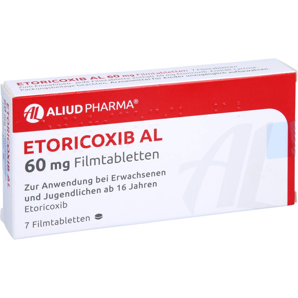 Das Produktfoto zeigt Etoricoxib Al 60 Mg Filmtabletten (7 stk) PZN 14036556