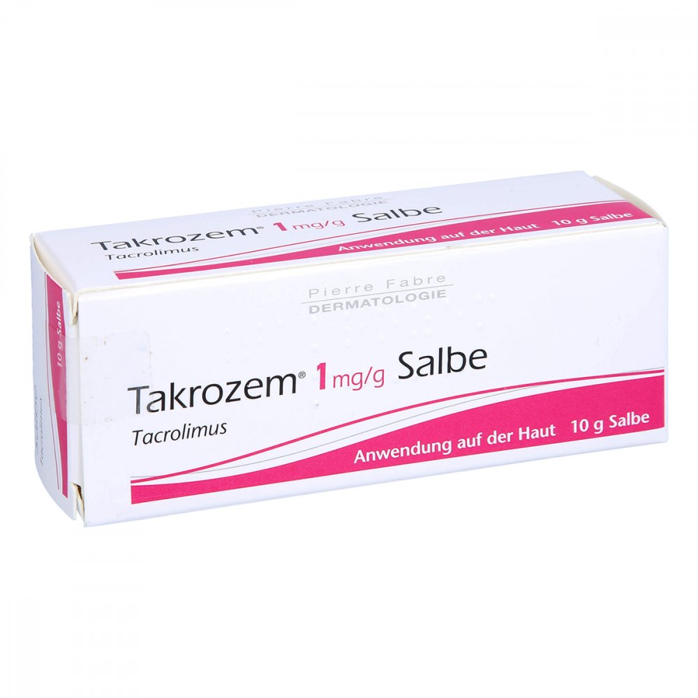 Das Produktfoto zeigt Takrozem 1 Mg/G Salbe (10 g) PZN 14063263