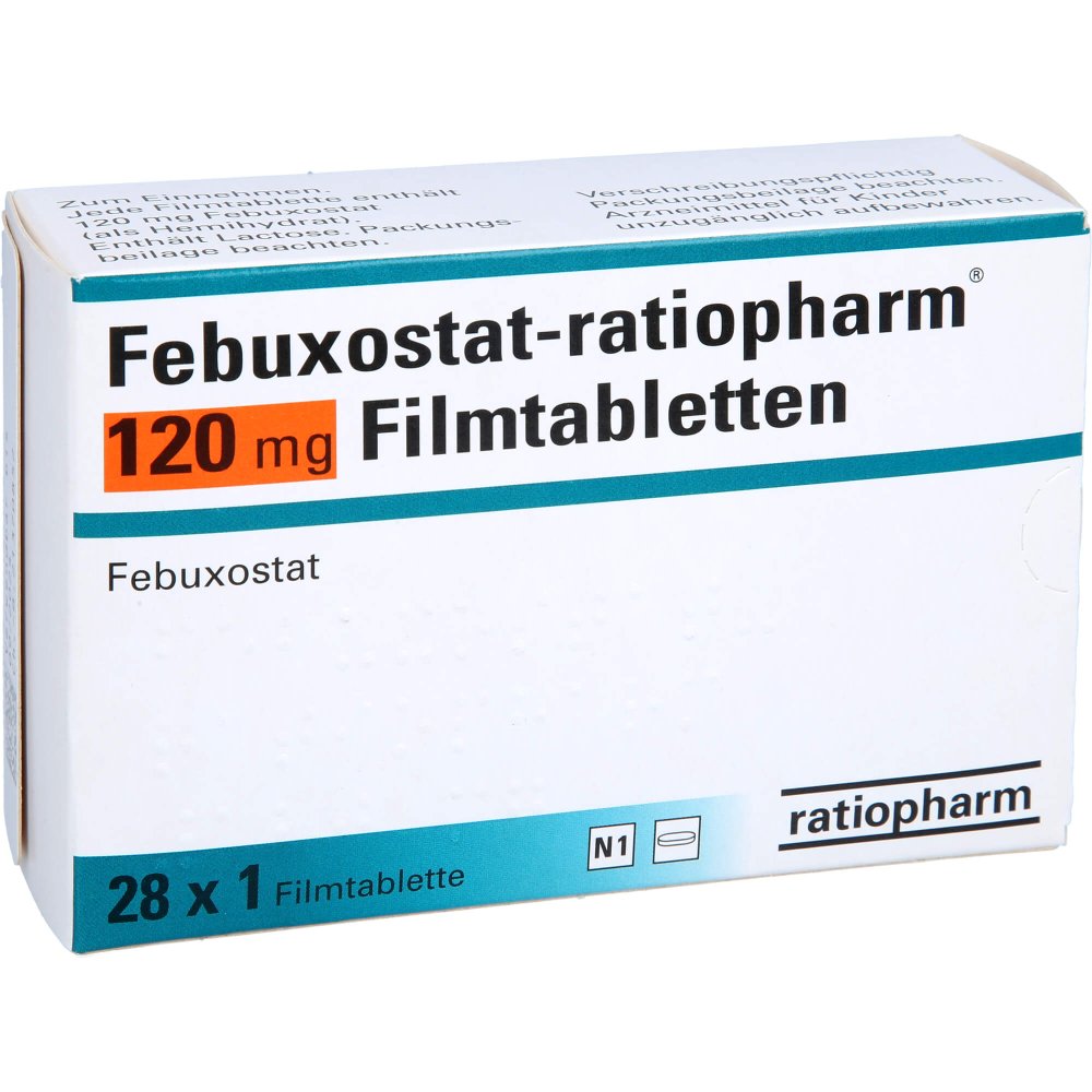 Febuxostat-Ratiopharm 120 Mg Filmtabletten (28 stk)