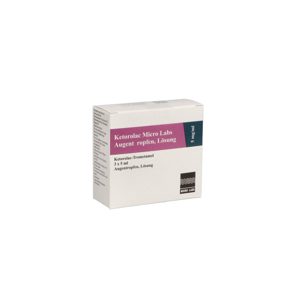 Das Produktfoto zeigt Ketorolac Micro Labs 5 Mg/Ml Augentropfen Lösung (3X5 ml) PZN 14175252