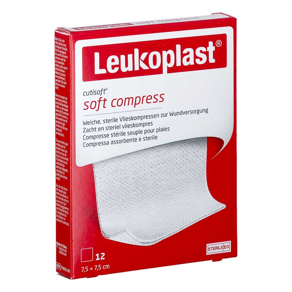 Leukoplast Cutisoft Vlieskompr.Steril 7,5x7,5 Cm (12 stk)