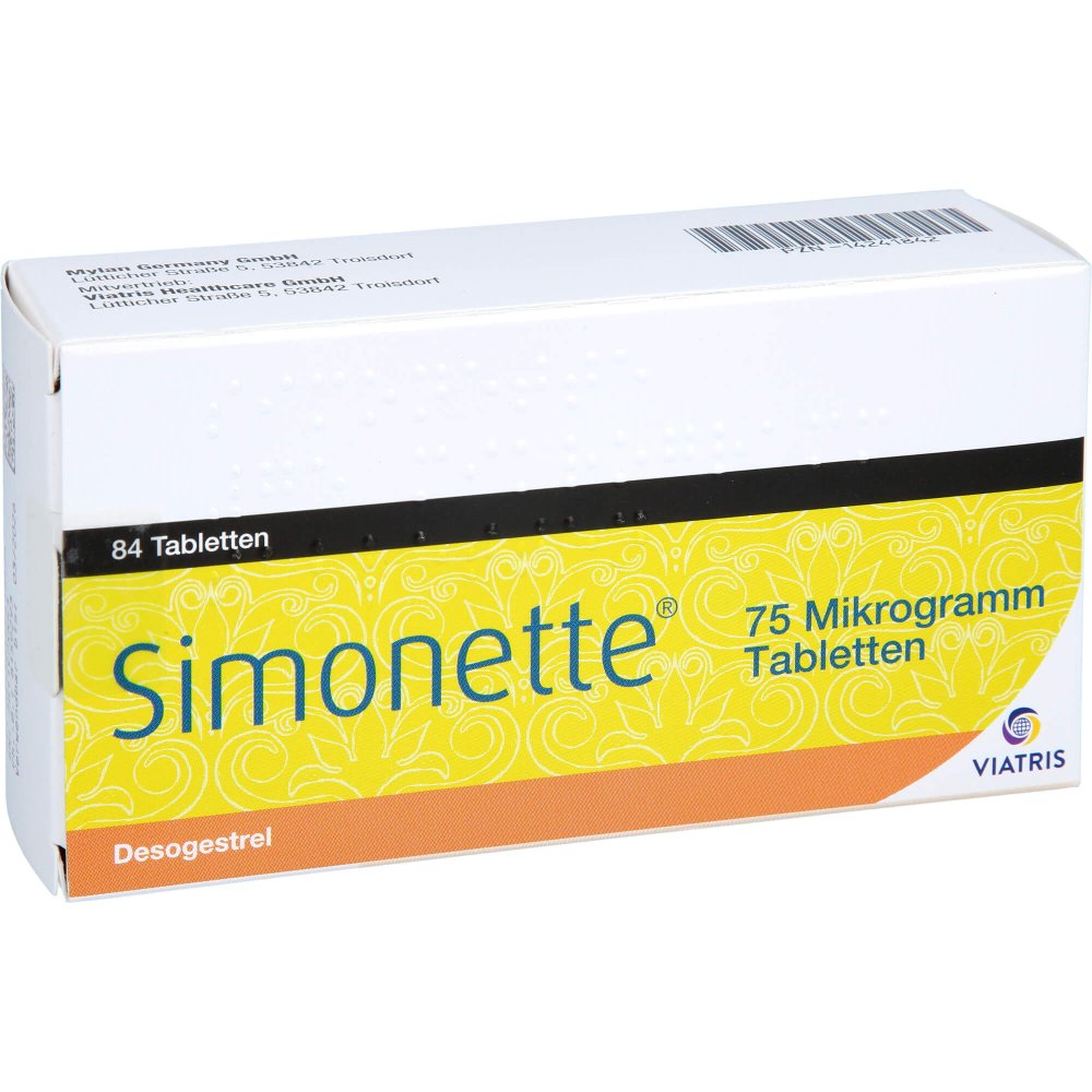 Das Produktfoto zeigt Simonette 75 Mikrogramm Tabletten (84 stk) PZN 14241842
