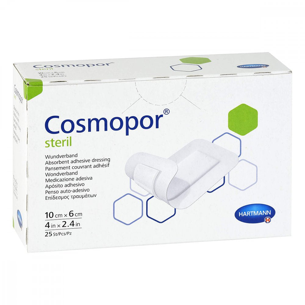 Das Produktfoto zeigt Cosmopor Steril Wundverband 6x10 Cm (25 stk) PZN 14289702