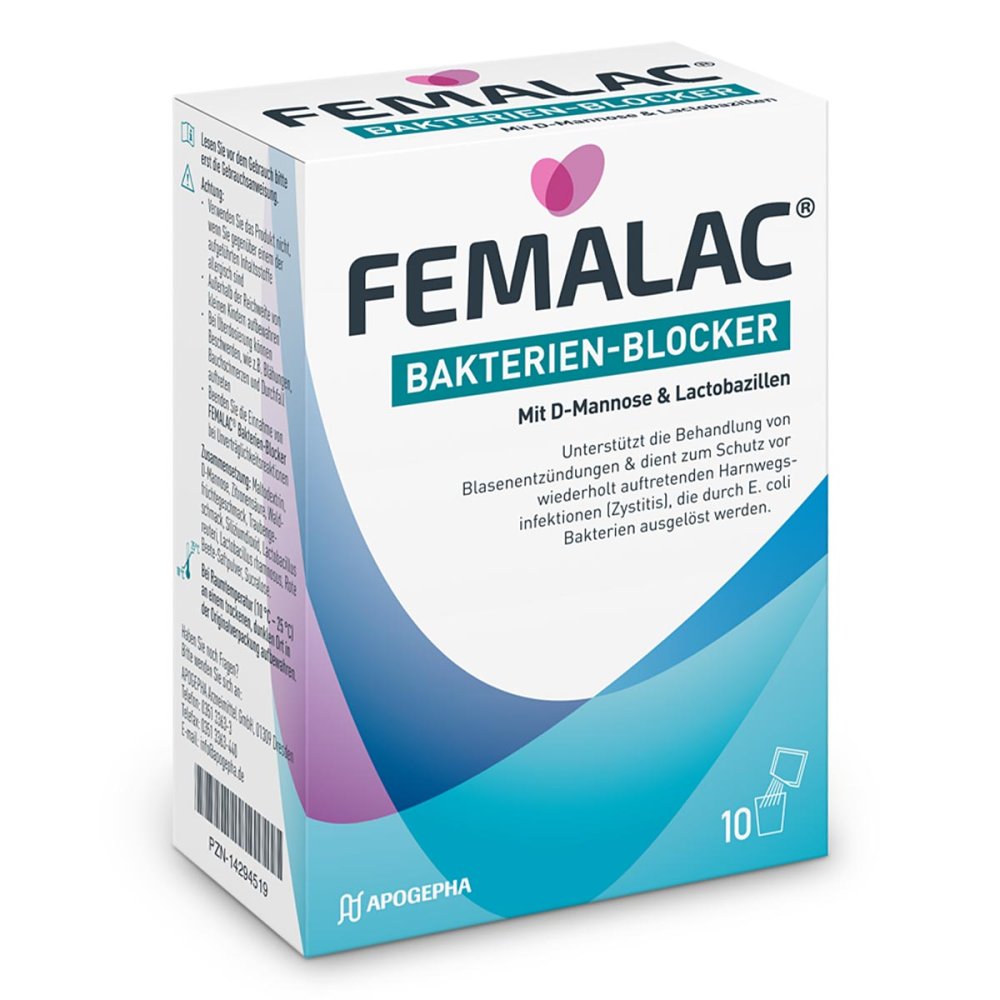 Das Produktfoto zeigt Femalac Bakterien-Blocker Pulver (10 stk) PZN 14294519
