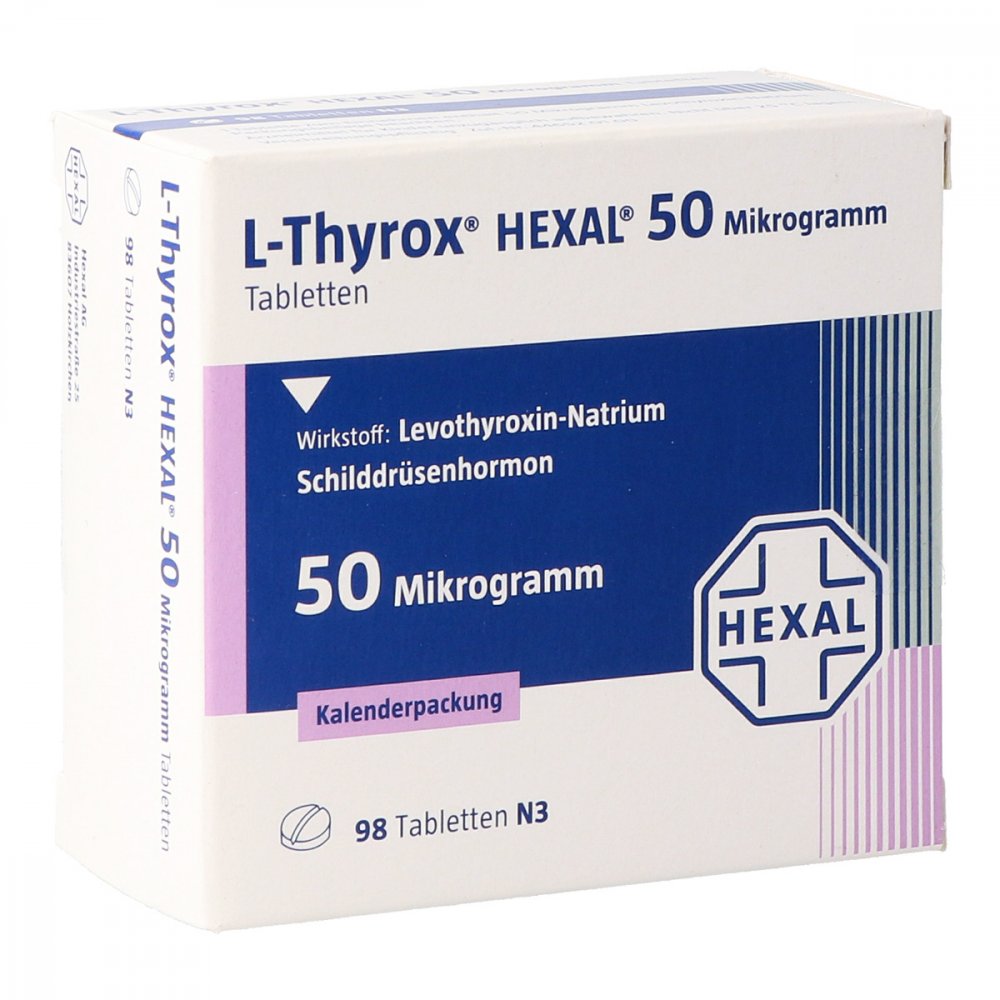 L-Thyrox Hexal 50 Mikrogramm Tabl.I.Kalenderpack. (98 stk)