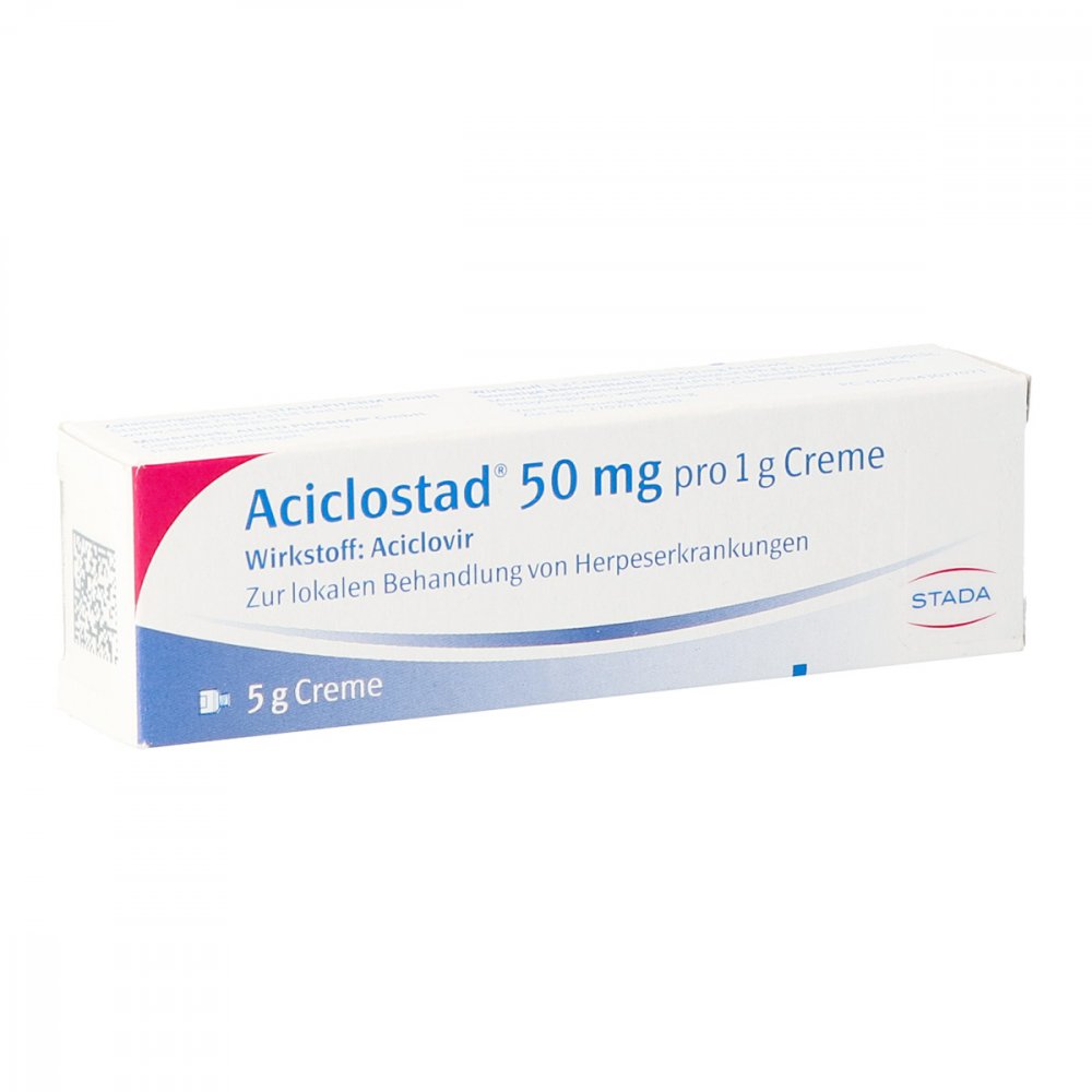 Das Produktfoto zeigt Aciclostad 50 Mg Pro 1 G Creme (5 g) PZN 14307707