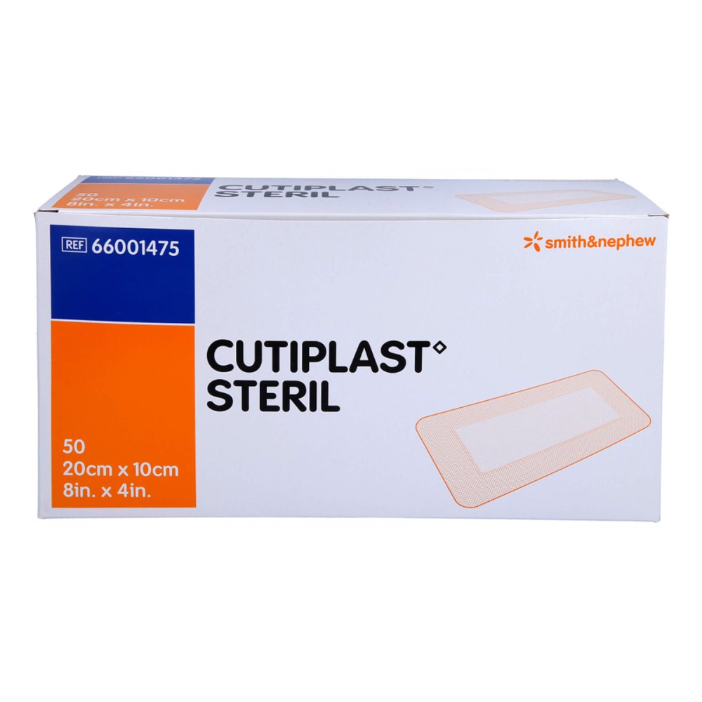 Das Produktfoto zeigt Cutiplast Steril Wundverband 10x20 Cm (50 stk) PZN 14329755