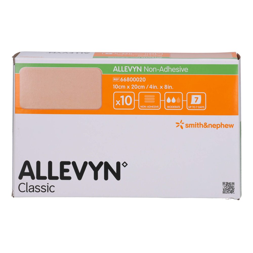 Das Produktfoto zeigt Allevyn Non Adhesive 10x20 Cm Wundverband (10 stk) PZN 14329850