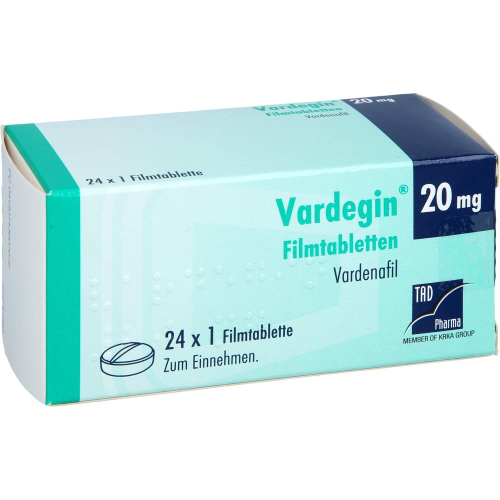 Das Produktfoto zeigt Vardegin 20 Mg Filmtabletten (24 stk) PZN 14360707