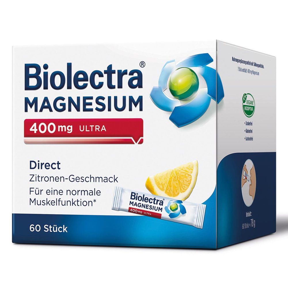 Biolectra Magnesium 400 Mg Ultra Direct Zitrone (60 stk)