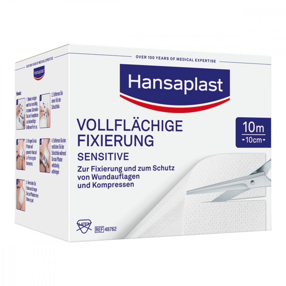Das Produktfoto zeigt Hansaplast Vollflächige Fixierung 10 Cmx10 M (1 stk) PZN 14420094