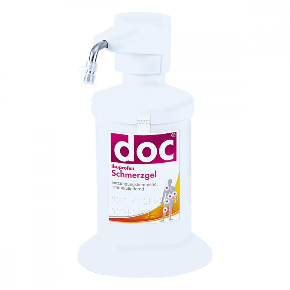 Das Produktfoto zeigt Doc Ibuprofen Schmerzgel 5% Inkl.Spender (1 kg) PZN 14439627