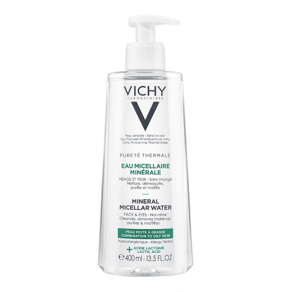Das Produktfoto zeigt Vichy Purete Thermale Mineral Mizellen-Fluid Misch (400 ml) PZN 15211352