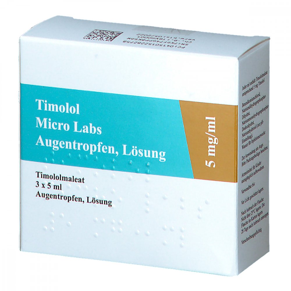 Timolol Micro Labs 5 Mg/Ml Augentropfen Lösung (3X5 ml)