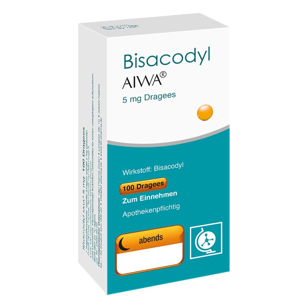 Bisacodyl Aiwa 5 Mg Dragees (100 stk)