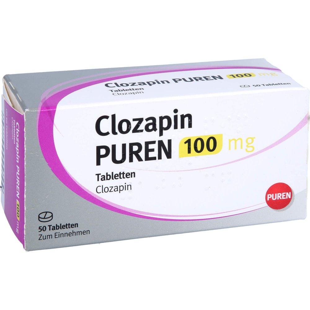Das Produktfoto zeigt Clozapin Puren 100 Mg Tabletten (50 stk) PZN 15237096