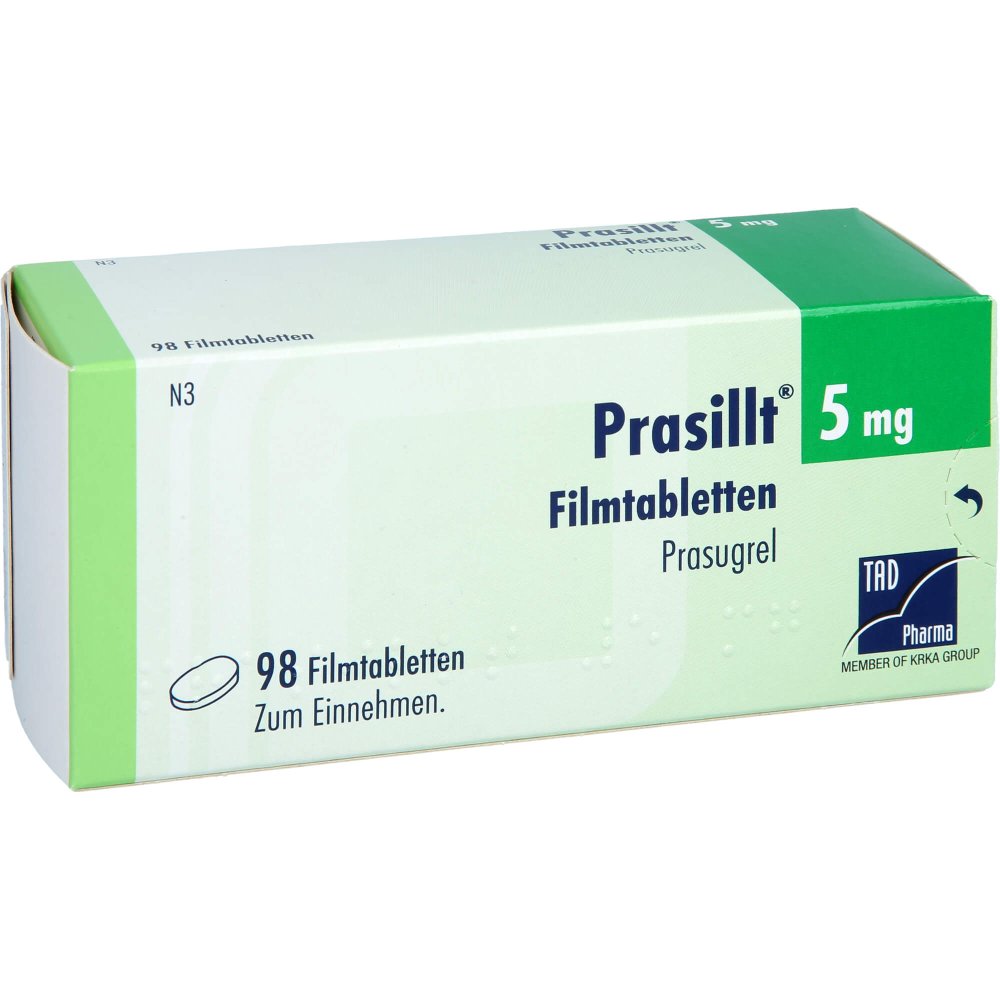 Das Produktfoto zeigt Prasillt 5 Mg Filmtabletten (98 stk) PZN 15240098