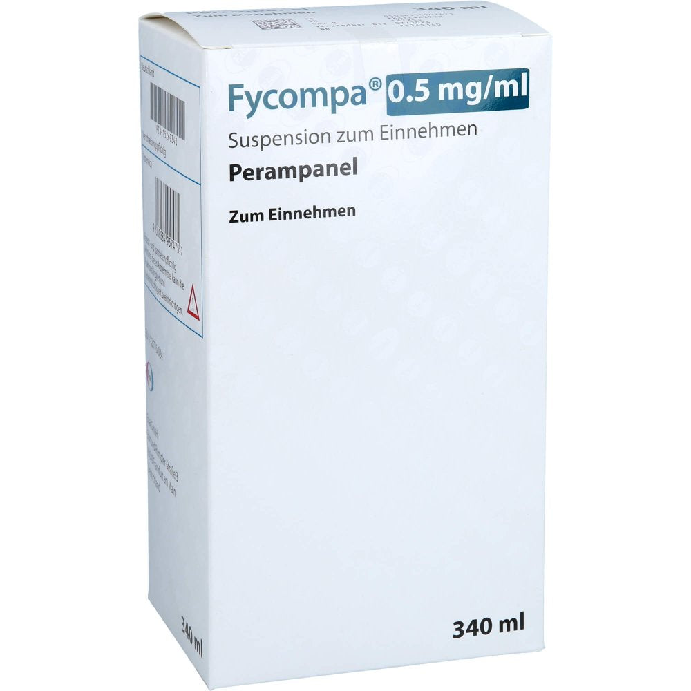 Das Produktfoto zeigt Fycompa 0,5 Mg/Ml Suspension Zum Einnehmen (340 ml) PZN 15269340