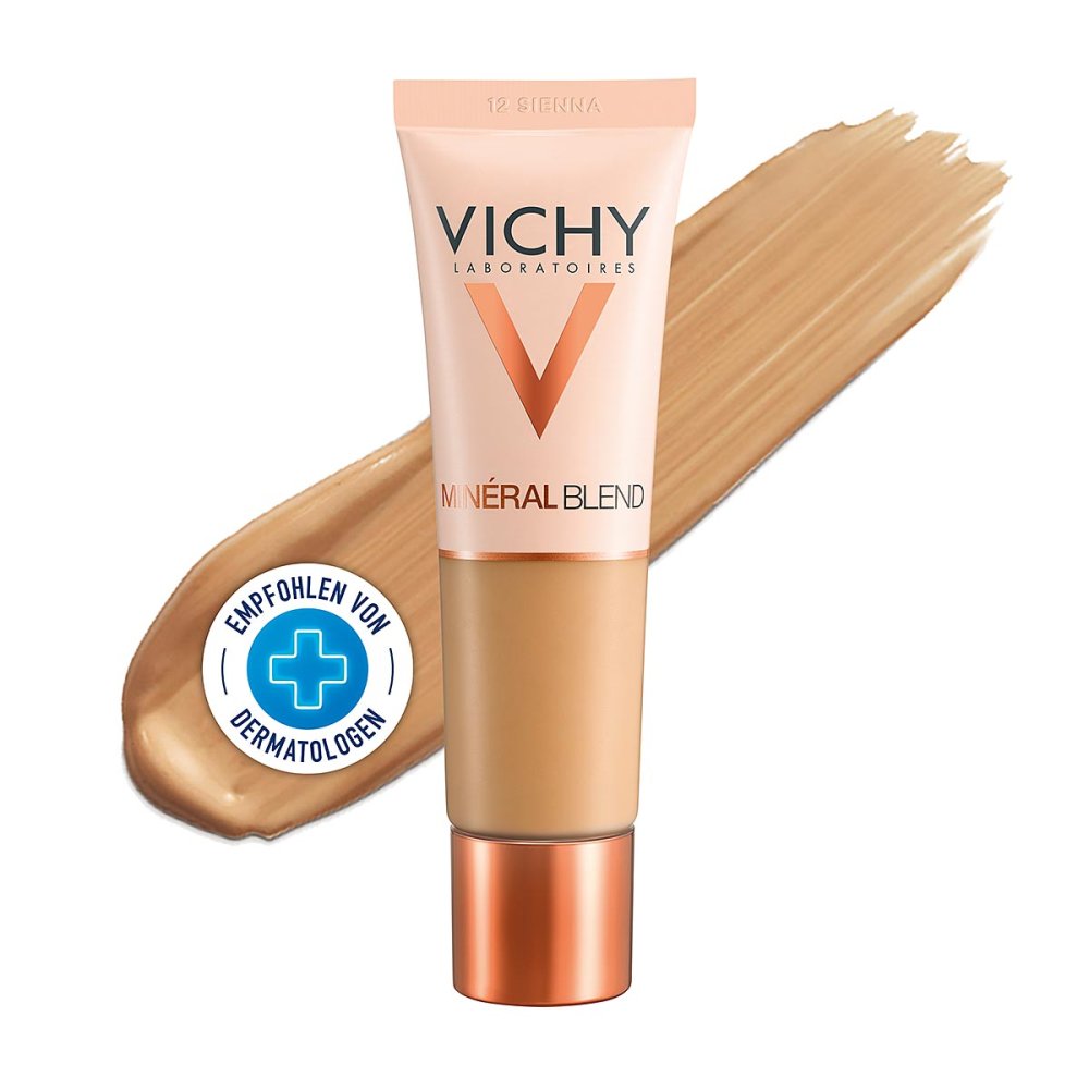 Das Produktfoto zeigt Vichy Mineralblend Make-Up 12 Sienna (30 ml) PZN 15293485