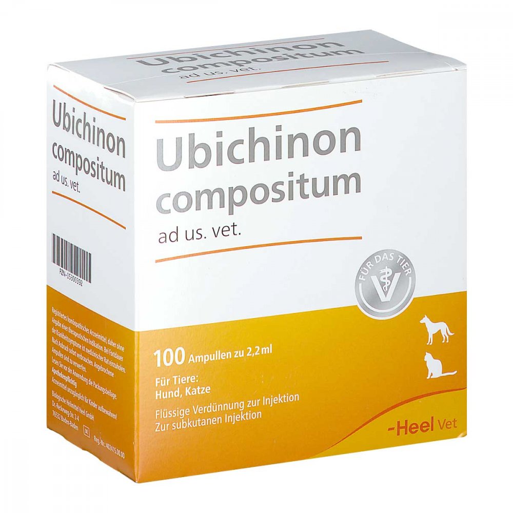 Das Produktfoto zeigt Ubichinon Compositum Ad Us.Vet.Ampullen (100 stk) PZN 15300392