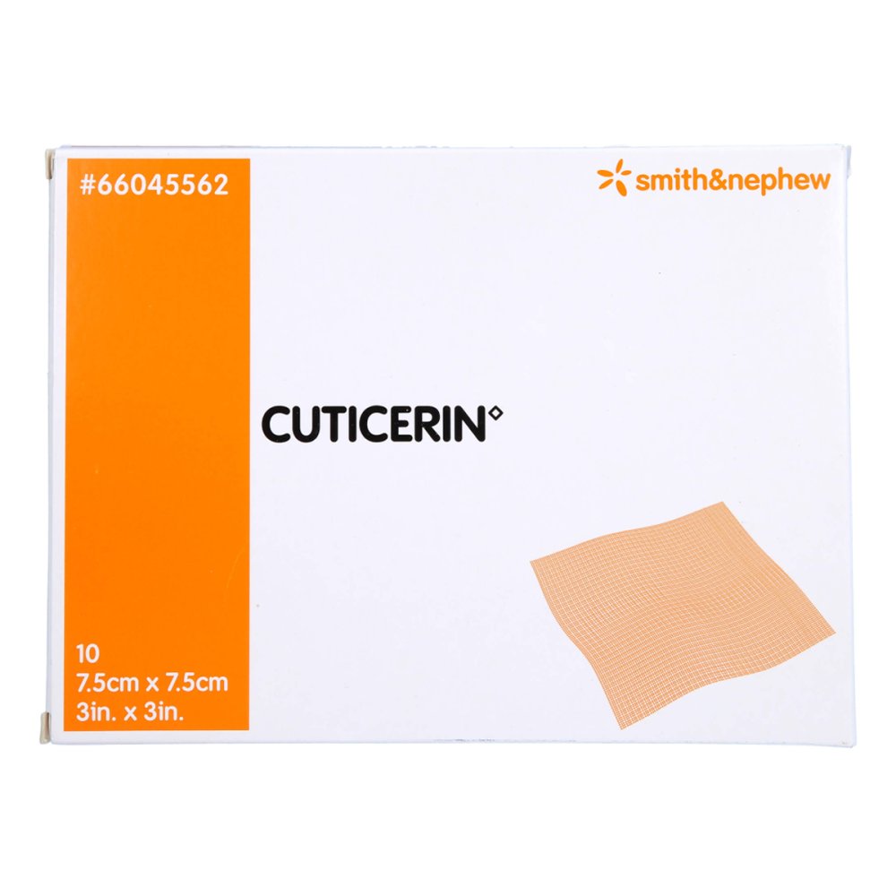 Das Produktfoto zeigt Cuticerin 7,5x7,5 Cm Gaze M.Salbenbeschichtung (10 stk) PZN 15302221