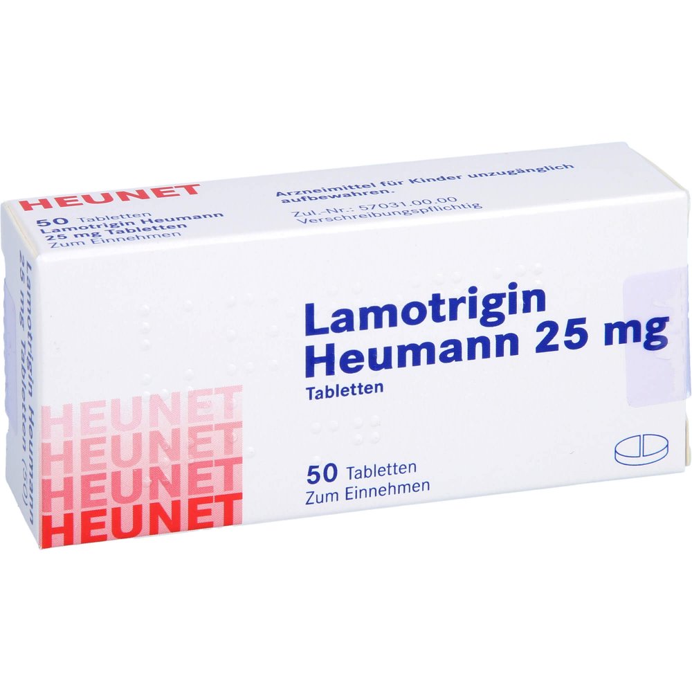 Das Produktfoto zeigt Lamotrigin Heumann 25 Mg Tabletten Heunet (50 stk) PZN 15303982