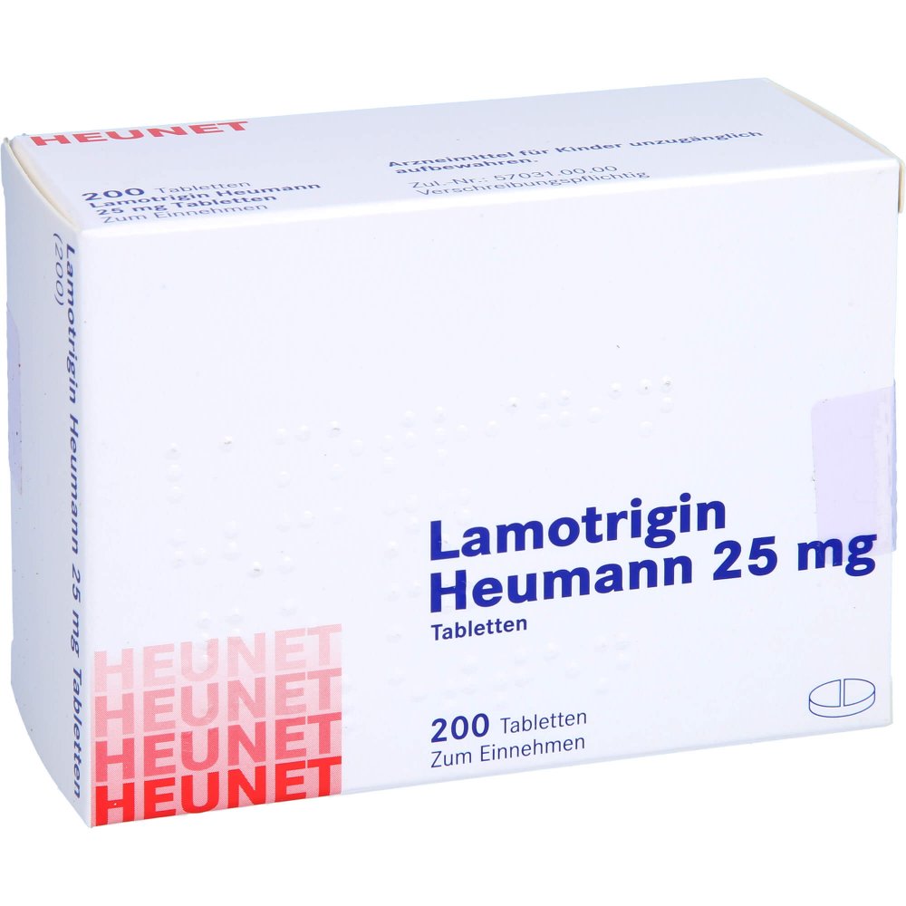Das Produktfoto zeigt Lamotrigin Heumann 25 Mg Tabletten Heunet (200 stk) PZN 15304007