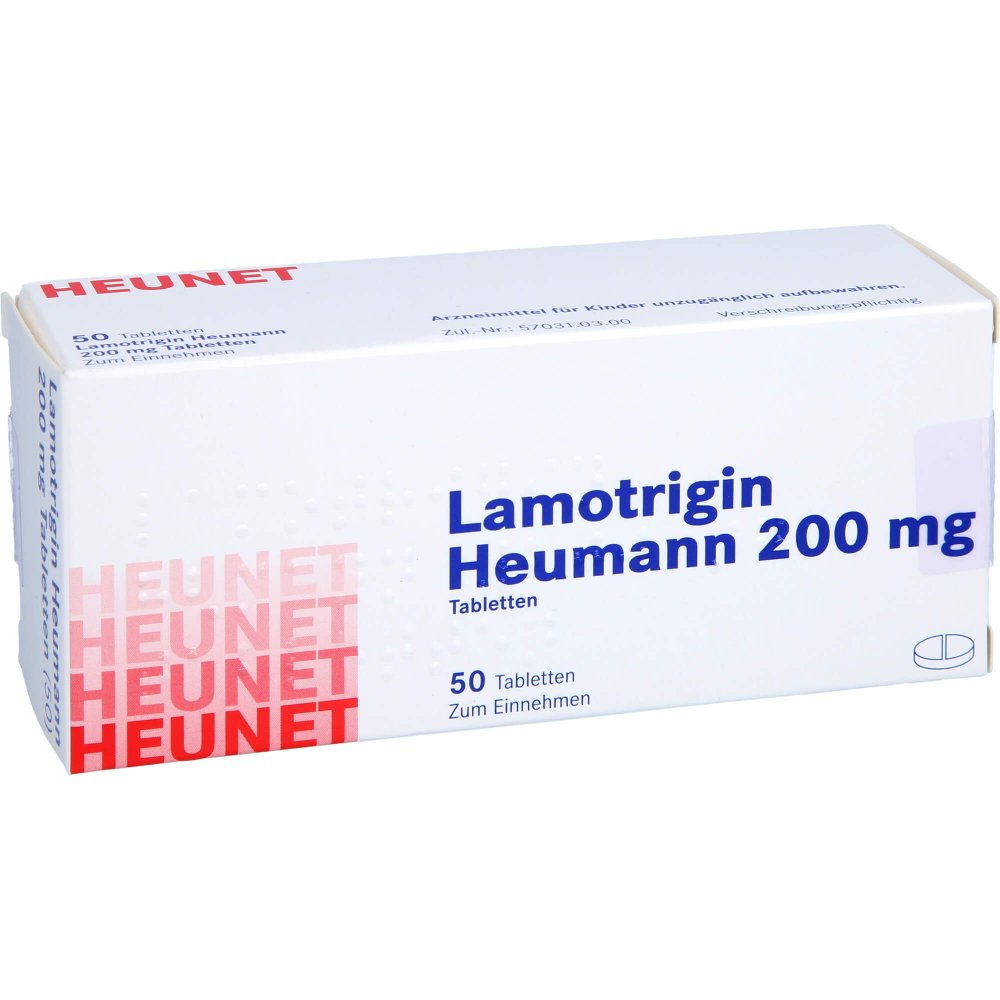 Das Produktfoto zeigt Lamotrigin Heumann 200 Mg Tabletten Heunet (50 stk) PZN 15304088