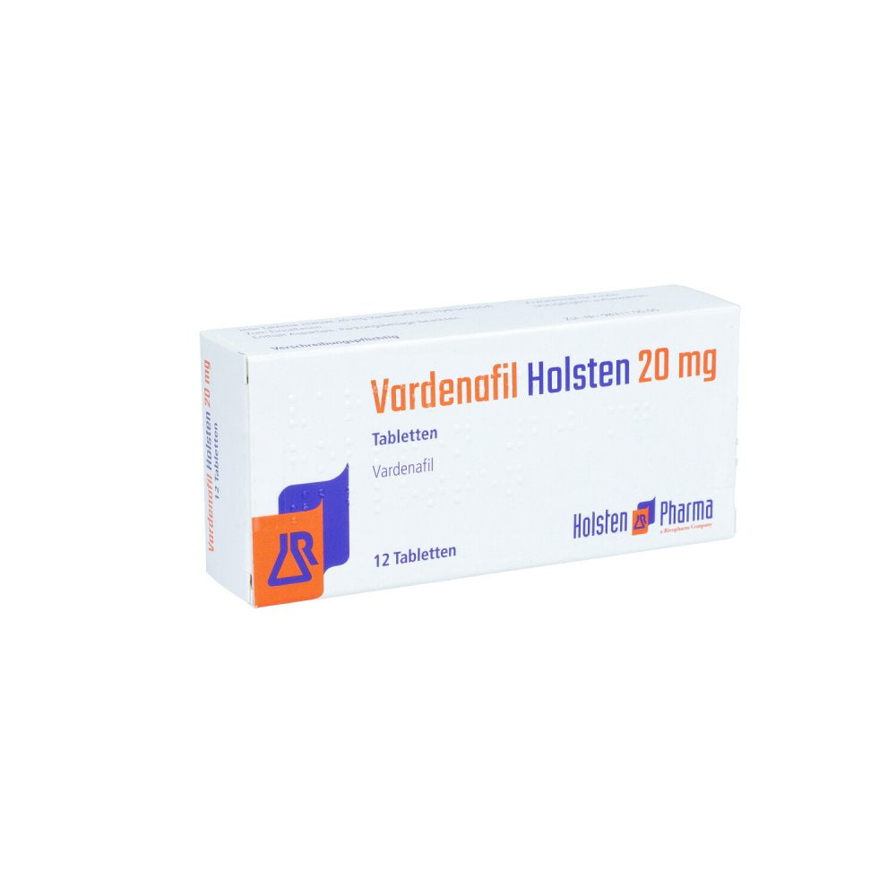 Das Produktfoto zeigt Vardenafil Holsten 20 Mg Tabletten (12 stk) PZN 15319026