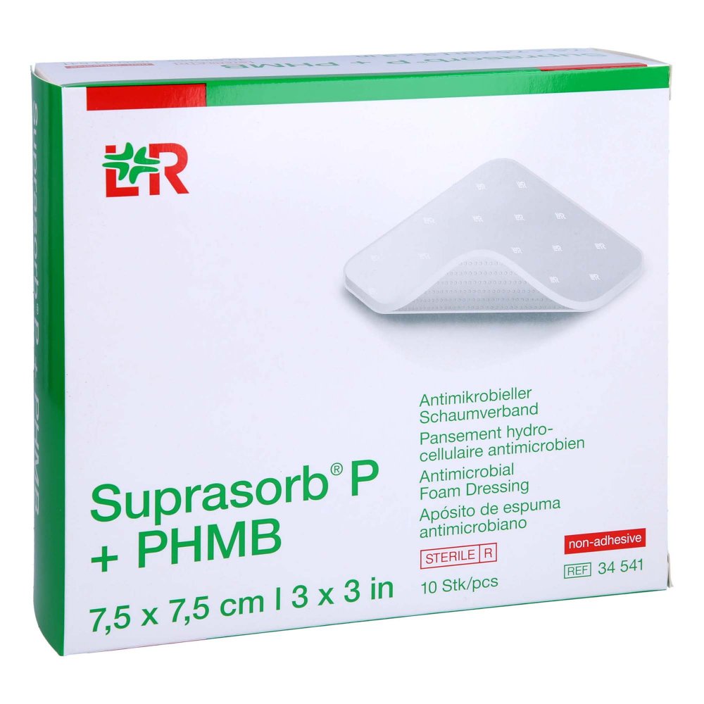 Suprasorb P+Phmb Schaumverband 7,5x7,5 Cm (10 stk)