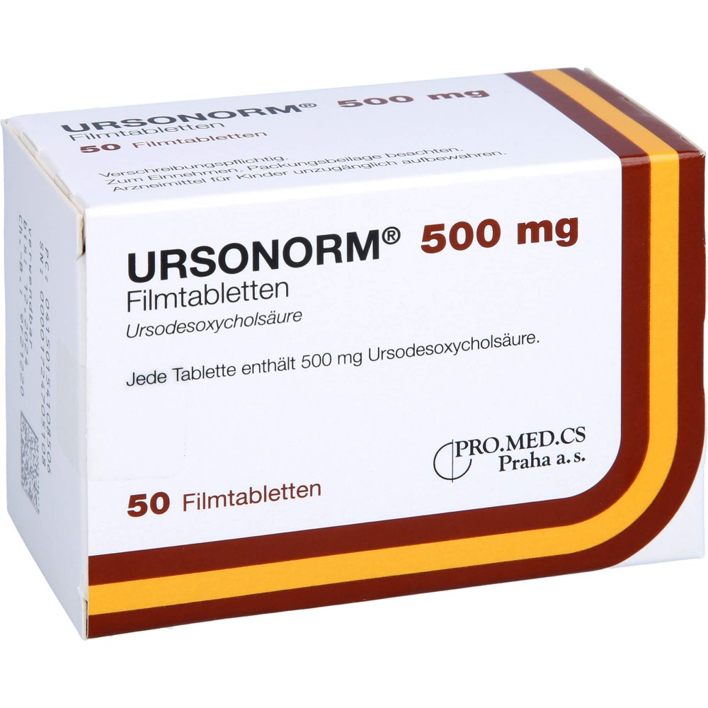 Das Produktfoto zeigt Ursonorm 500 Mg Filmtabletten (50 stk) PZN 15410850