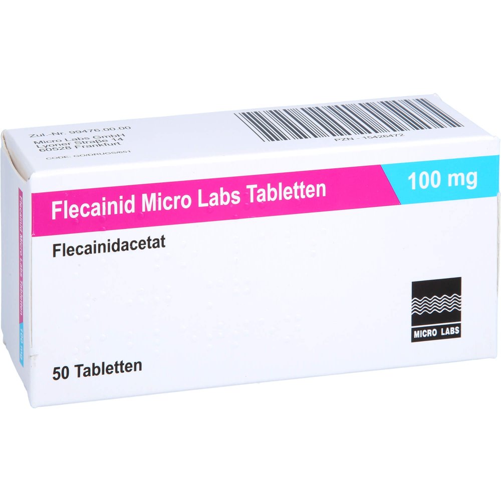 Das Produktfoto zeigt Flecainid Micro Labs 100 Mg Tabletten (50 stk) PZN 15426472