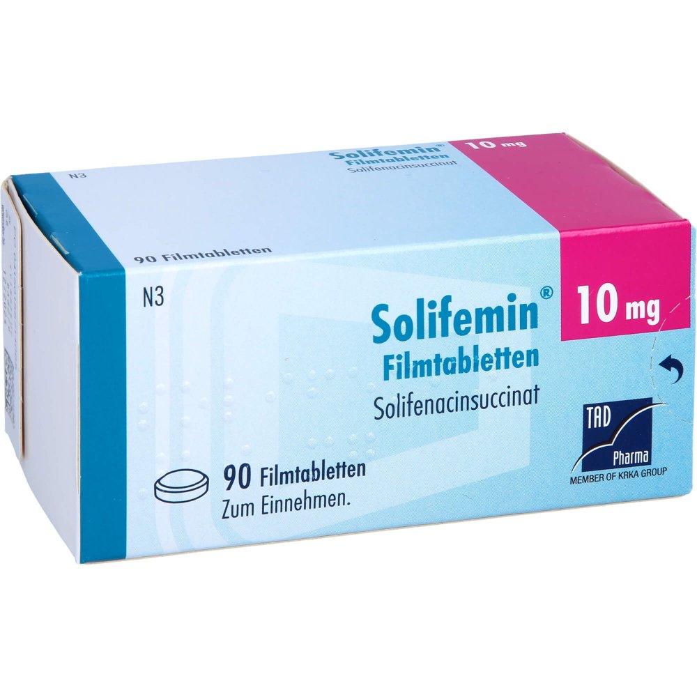 Das Produktfoto zeigt Solifemin 10 Mg Filmtabletten (90 stk) PZN 15571406
