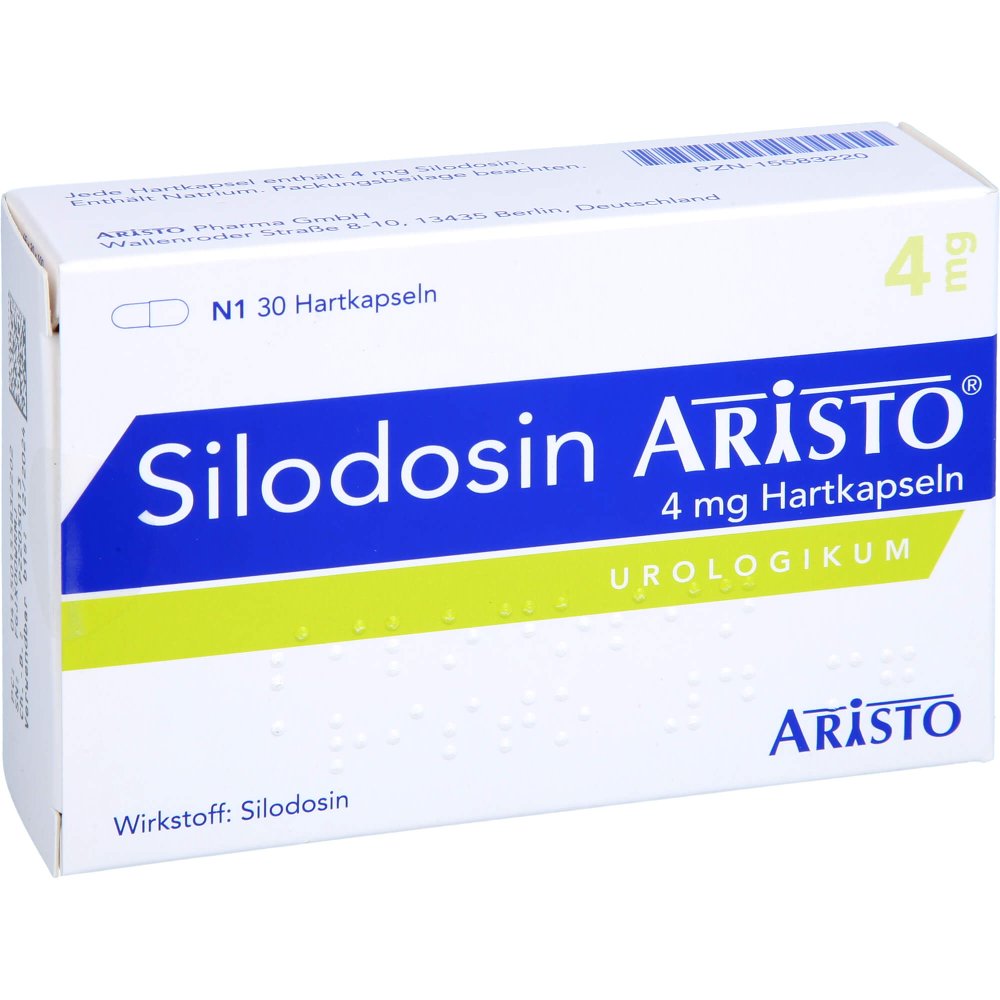 Das Produktfoto zeigt Silodosin Aristo 4 Mg Hartkapseln (30 stk) PZN 15583220