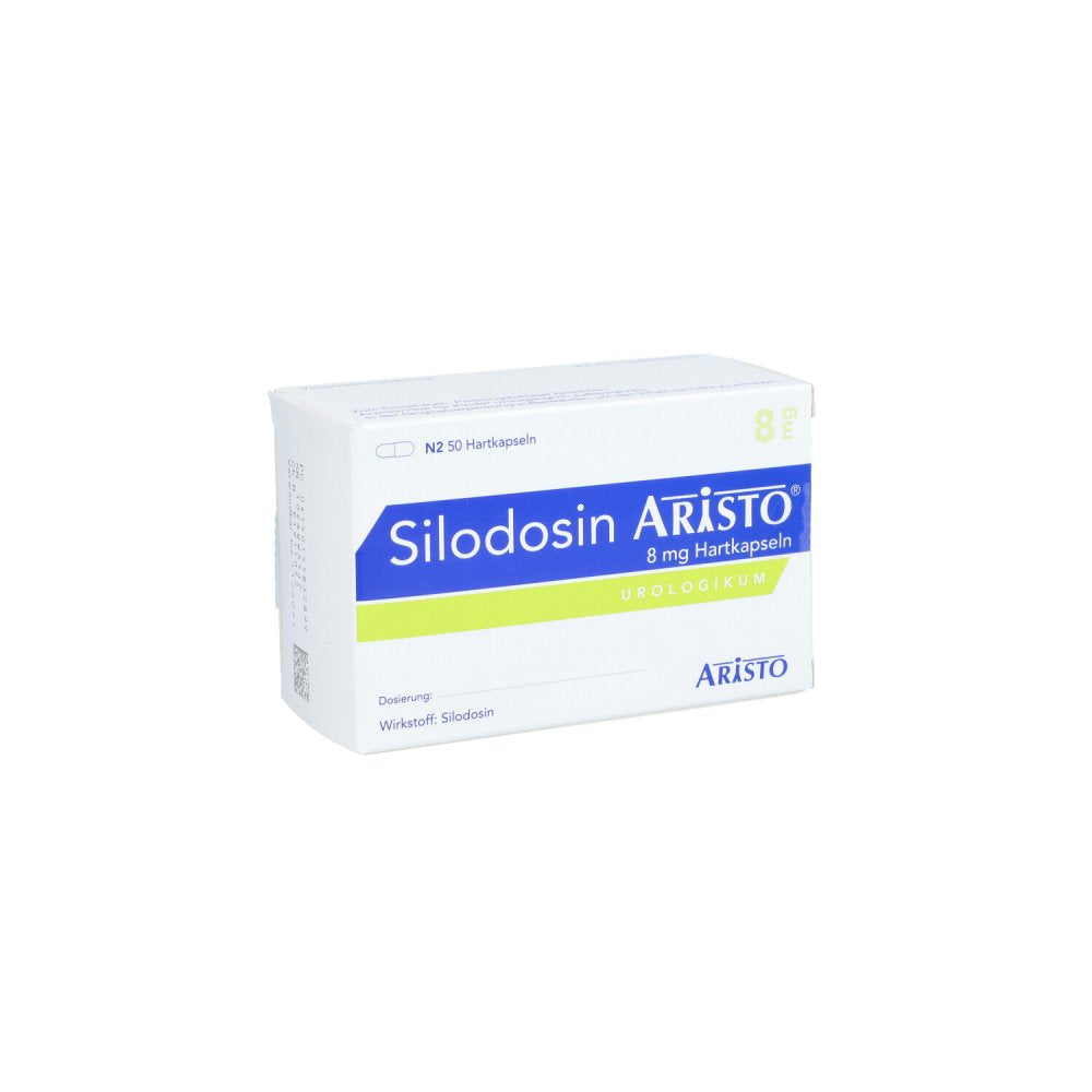 Das Produktfoto zeigt Silodosin Aristo 8 Mg Hartkapseln (50 stk) PZN 15583289