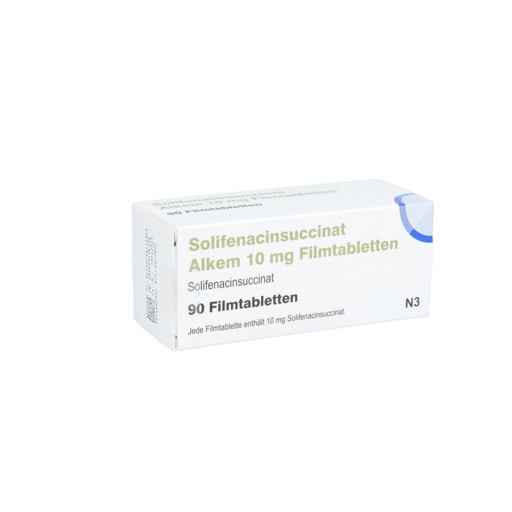 Das Produktfoto zeigt Solifenacinsuccinat Alkem 10 Mg Filmtabletten (90 stk) PZN 15611494