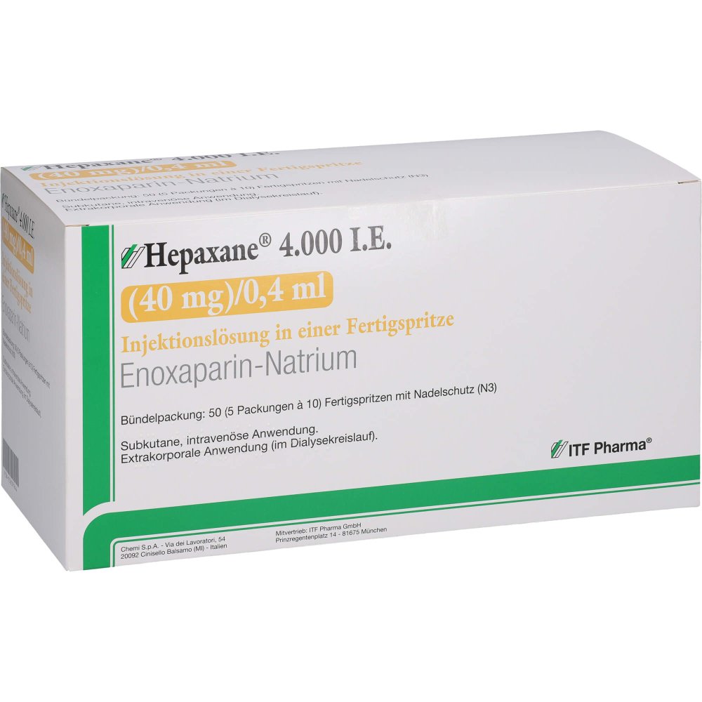 Hepaxane 4.000 I.E. 40 Mg/0,4 Ml Inj.-Lsg.I.E.Fs (50 stk)